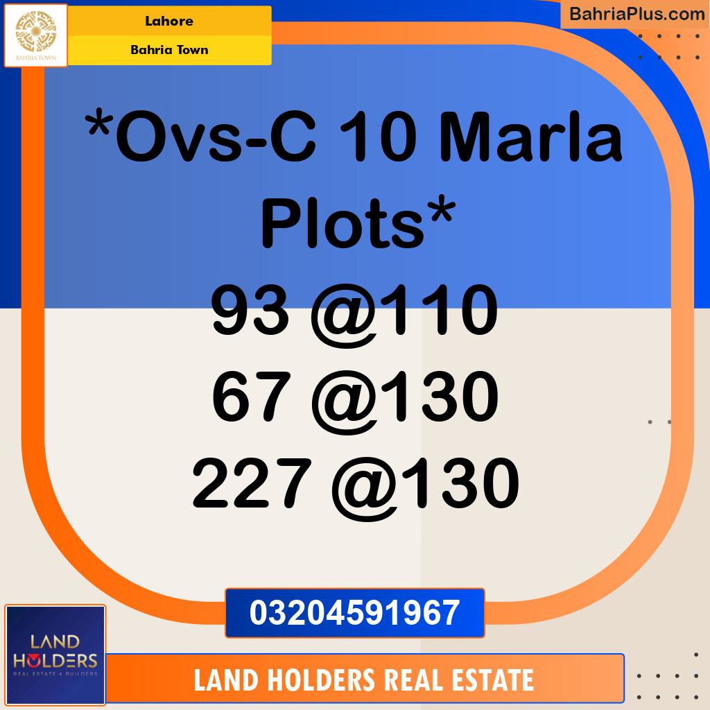 Residential Plot for Sale in Bahria Town, Lahore - (BP-139381)