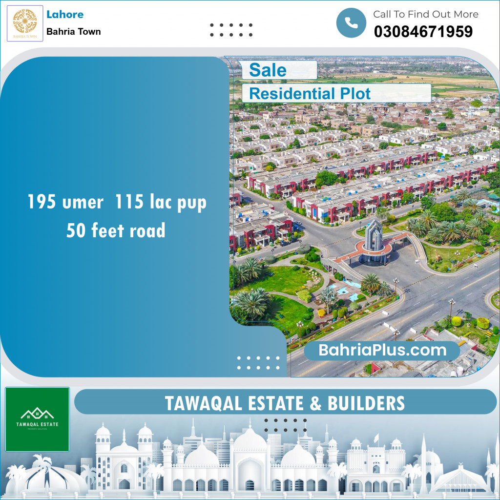 Residential Plot for Sale in Bahria Town, Lahore - (BP-139391)