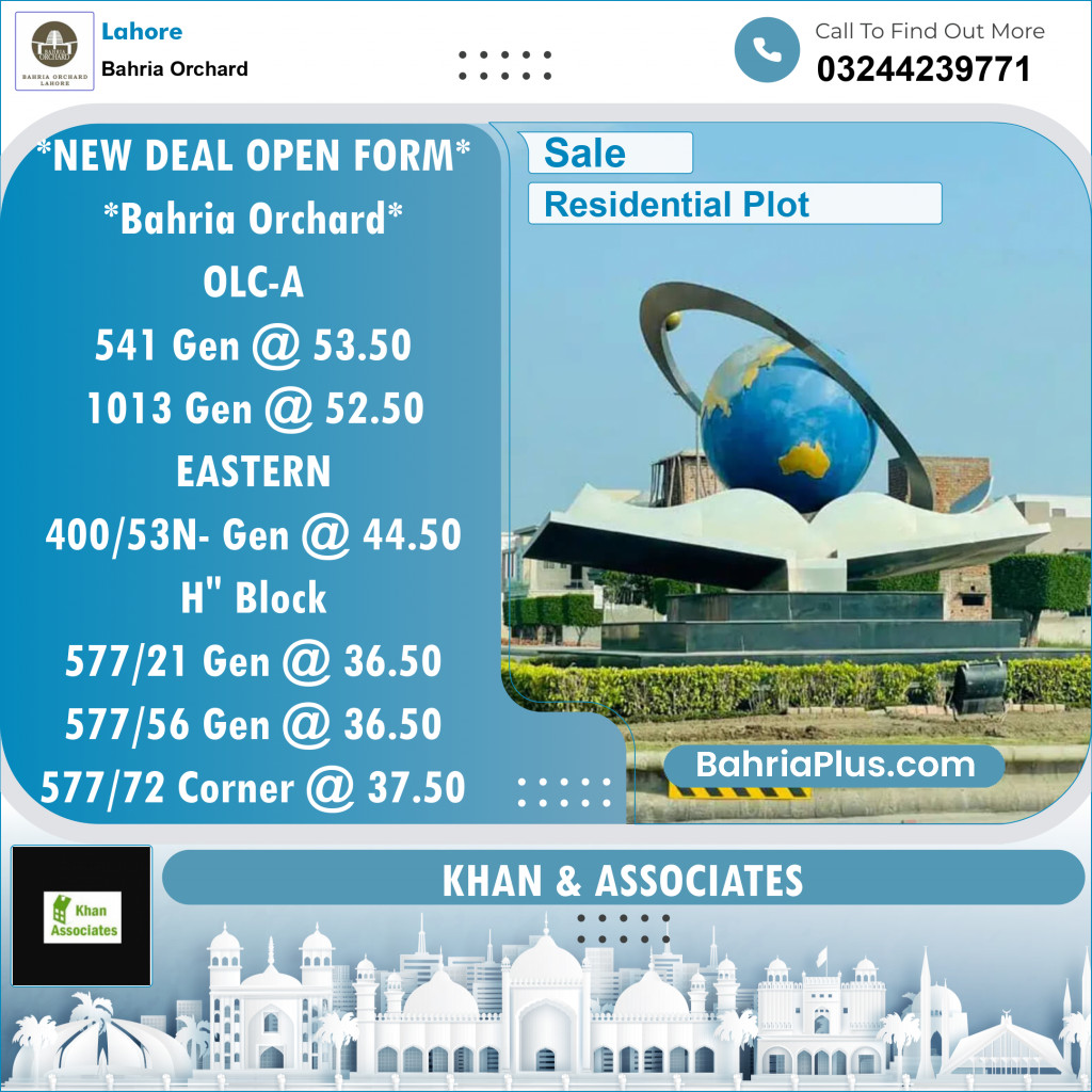 Residential Plot for Sale in Bahria Orchard, Lahore - (BP-139469)