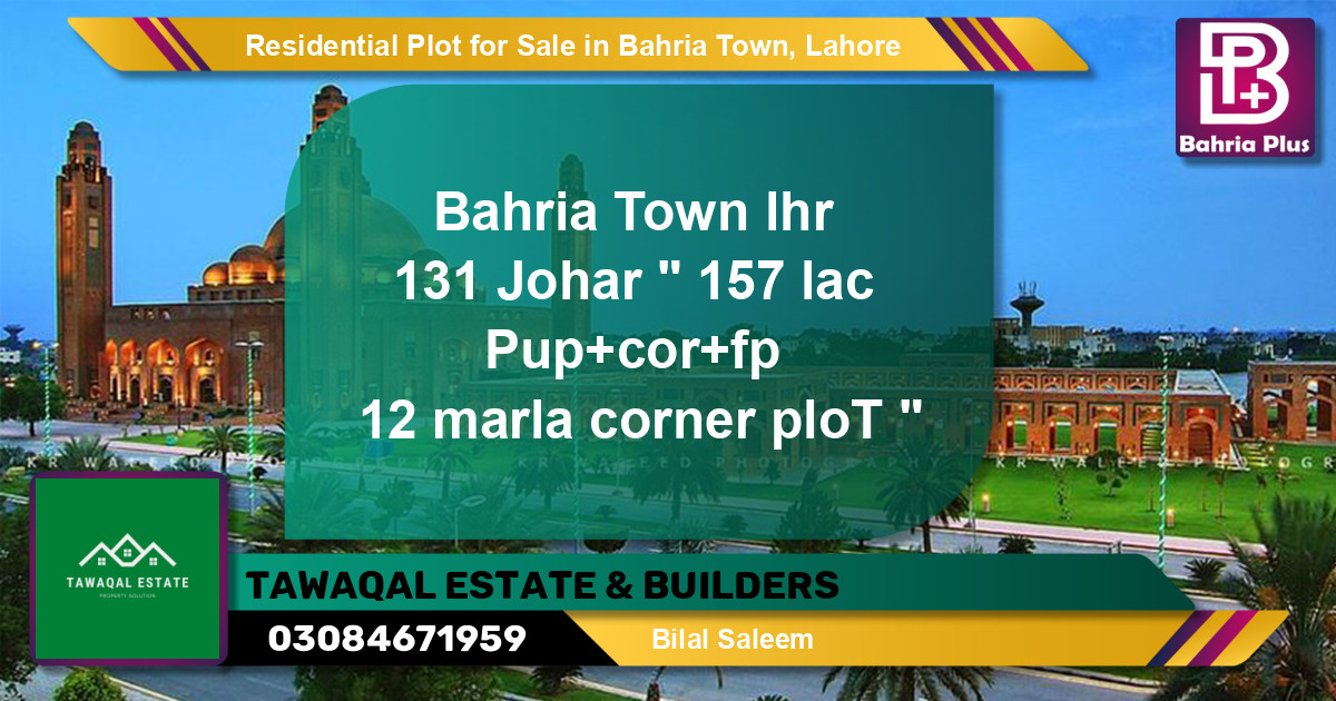 Residential Plot for Sale in Bahria Town, Lahore - (BP-139470)