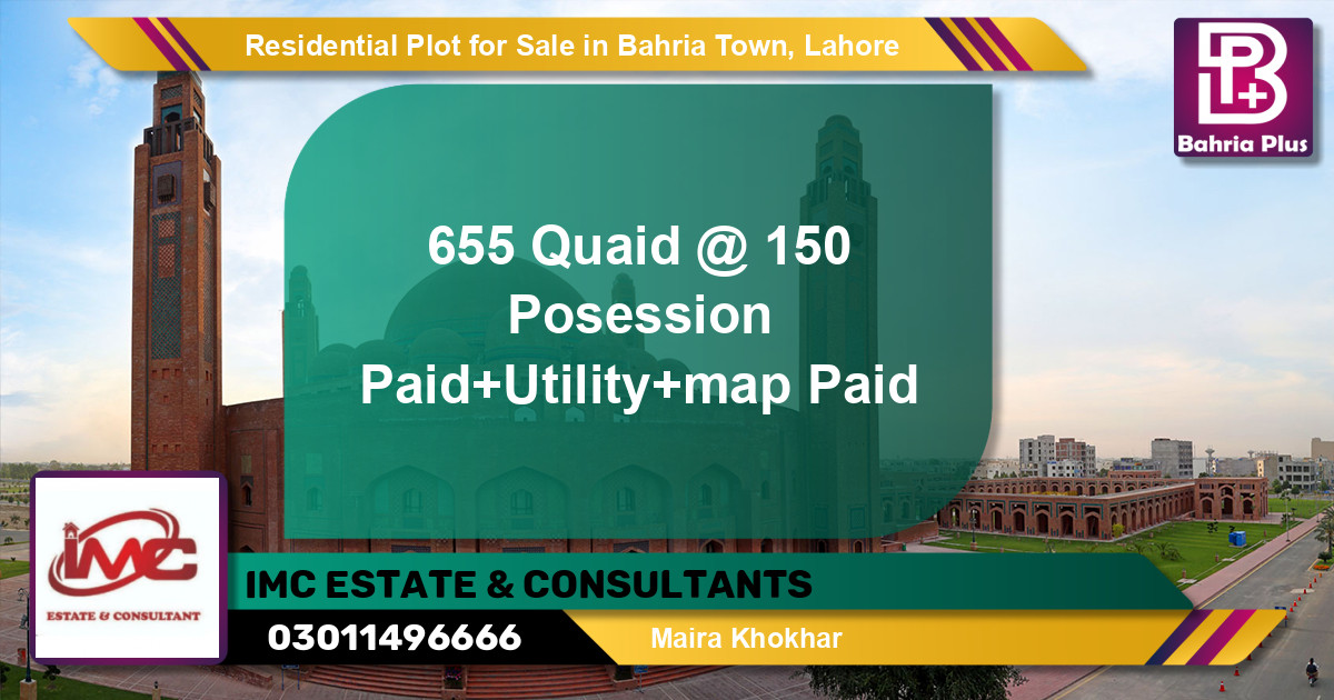 Residential Plot for Sale in Sector E - Quaid Block -  Bahria Town, Lahore - (BP-139477)