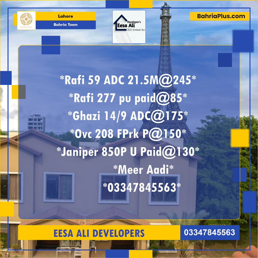 Residential Plot for Sale in Bahria Town, Lahore - (BP-139492)