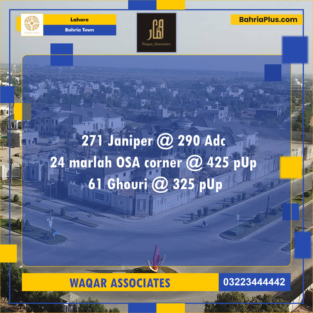 Residential Plot for Sale in Sector C - Janiper Block -  Bahria Town, Lahore - (BP-139599)