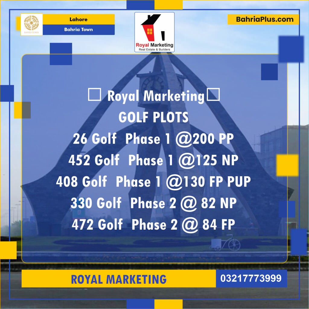 Residential Plot for Sale in Bahria Town, Lahore - (BP-139620)