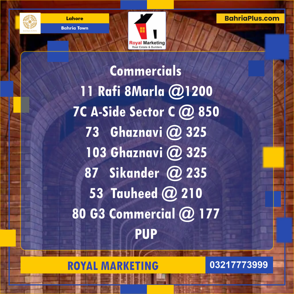 Commercial Plot for Sale in Bahria Town, Lahore - (BP-139625)