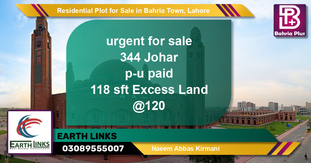 Residential Plot for Sale in Bahria Town, Lahore - (BP-139642)