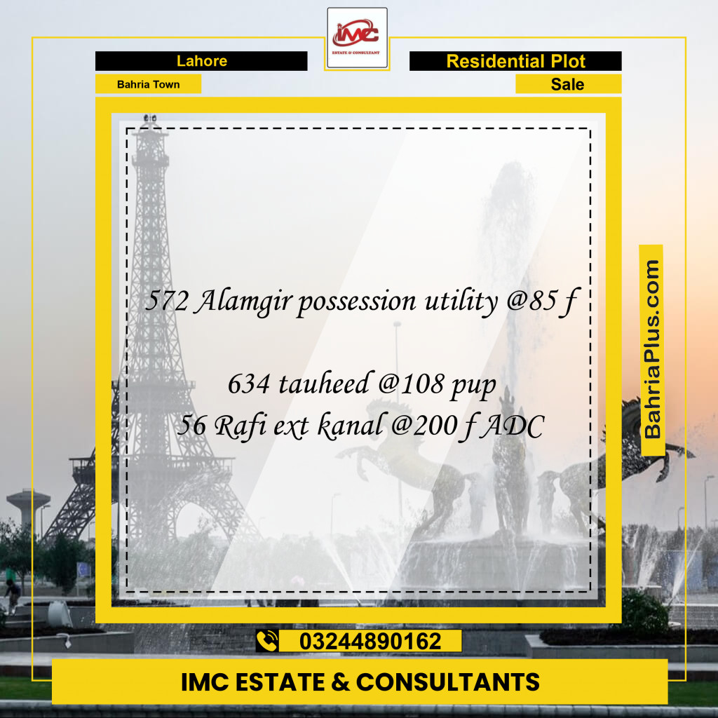 Residential Plot for Sale in Sector F - Alamgir Block -  Bahria Town, Lahore - (BP-139644)