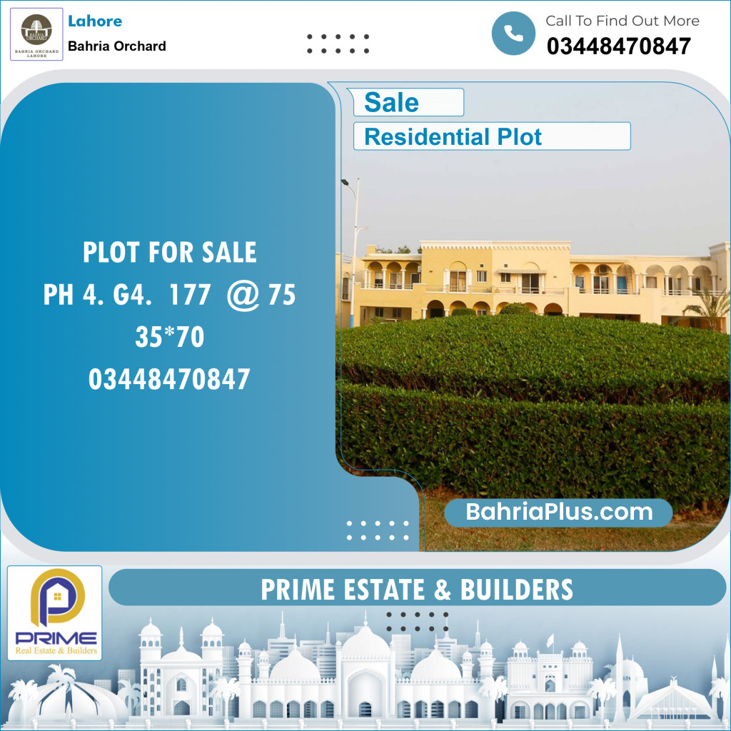 Residential Plot for Sale in Bahria Orchard, Lahore - (BP-139694)