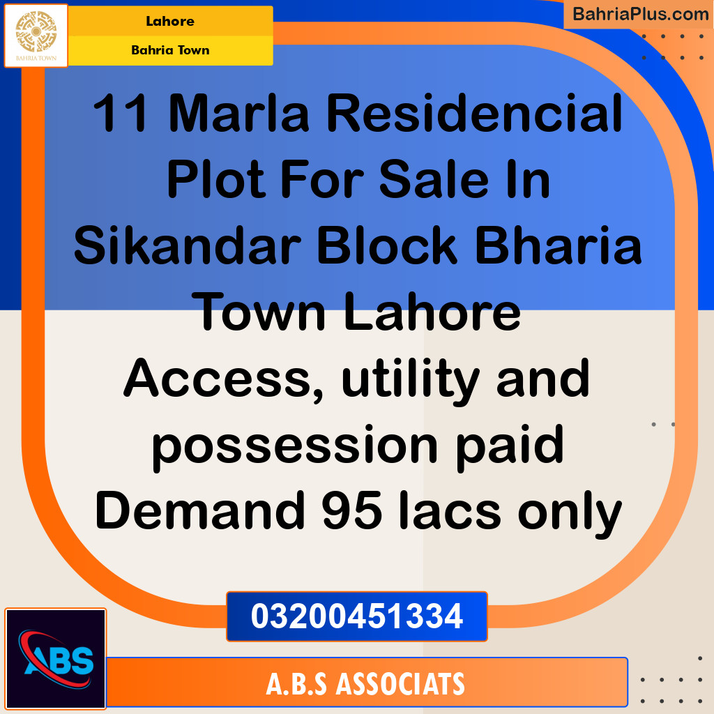 Residential Plot for Sale in Bahria Town, Lahore - (BP-139696)
