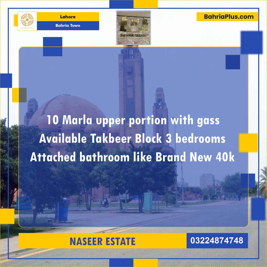 Residential House for Rent in Bahria Town, Lahore - (BP-139700)