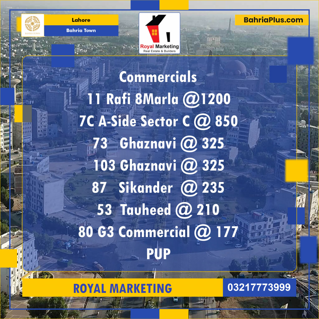 Commercial Plot for Sale in Bahria Town, Lahore - (BP-139716)