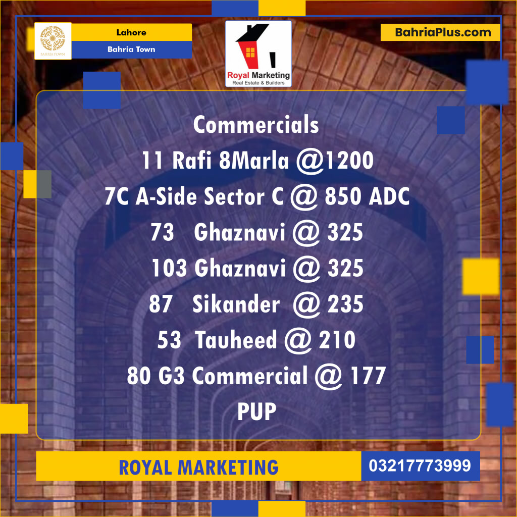 Commercial Plot for Sale in Bahria Town, Lahore - (BP-139720)