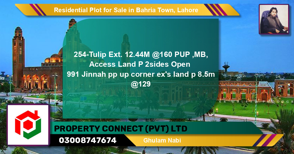 Residential Plot for Sale in Bahria Town, Lahore - (BP-139746)