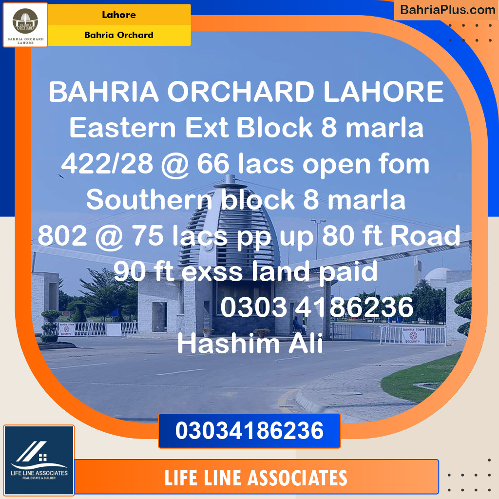 Residential Plot for Sale in Bahria Orchard, Lahore - (BP-139778)