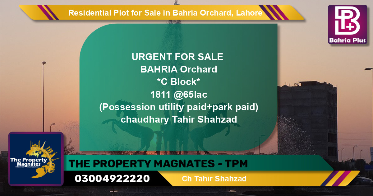 Residential Plot for Sale in Bahria Orchard, Lahore - (BP-139855)