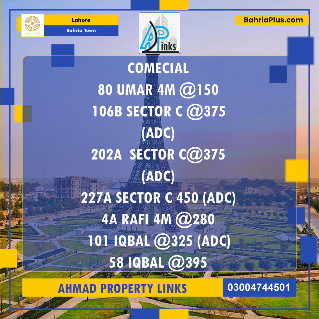 Commercial Plot for Sale in Bahria Town, Lahore - (BP-139871)