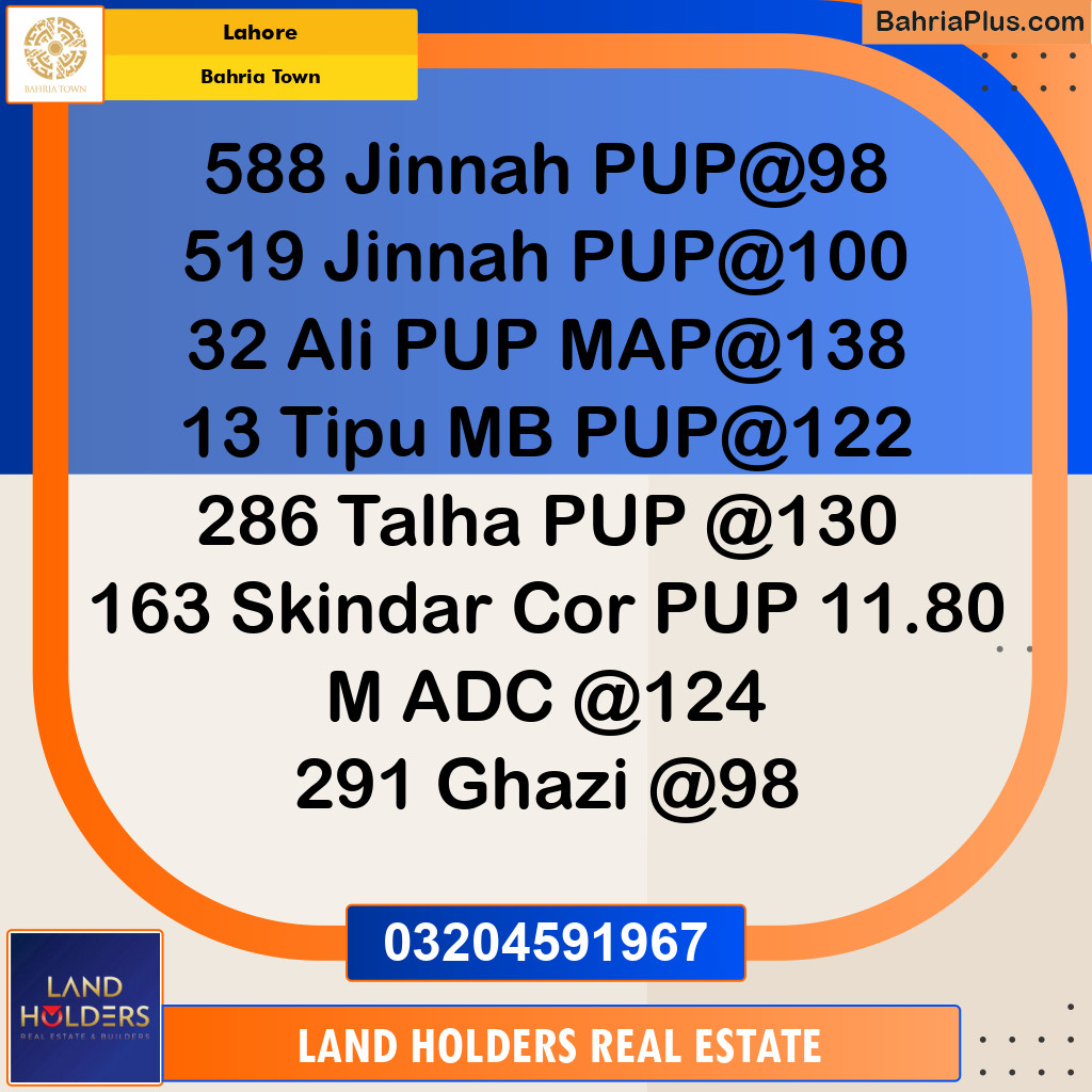 Residential Plot for Sale in Bahria Town, Lahore - (BP-139872)