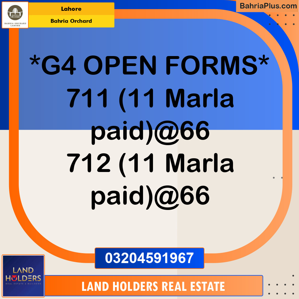 Residential Plot for Sale in Bahria Orchard, Lahore - (BP-139877)