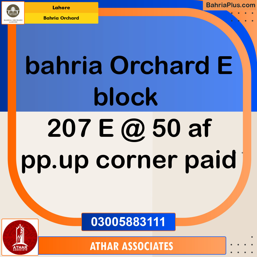 Residential Plot for Sale in Bahria Orchard, Lahore - (BP-139890)