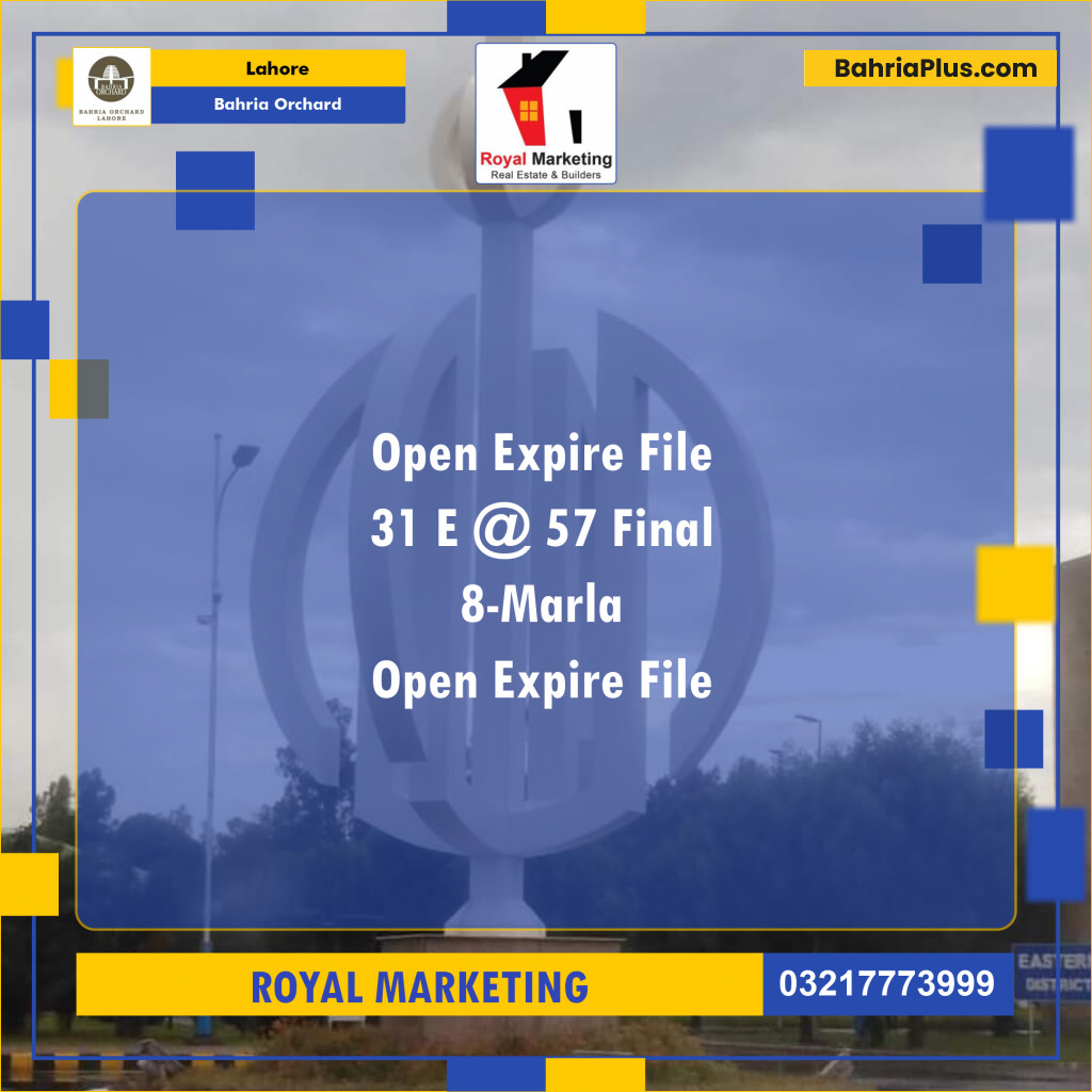 Residential Plot for Sale in Bahria Orchard, Lahore - (BP-139891)