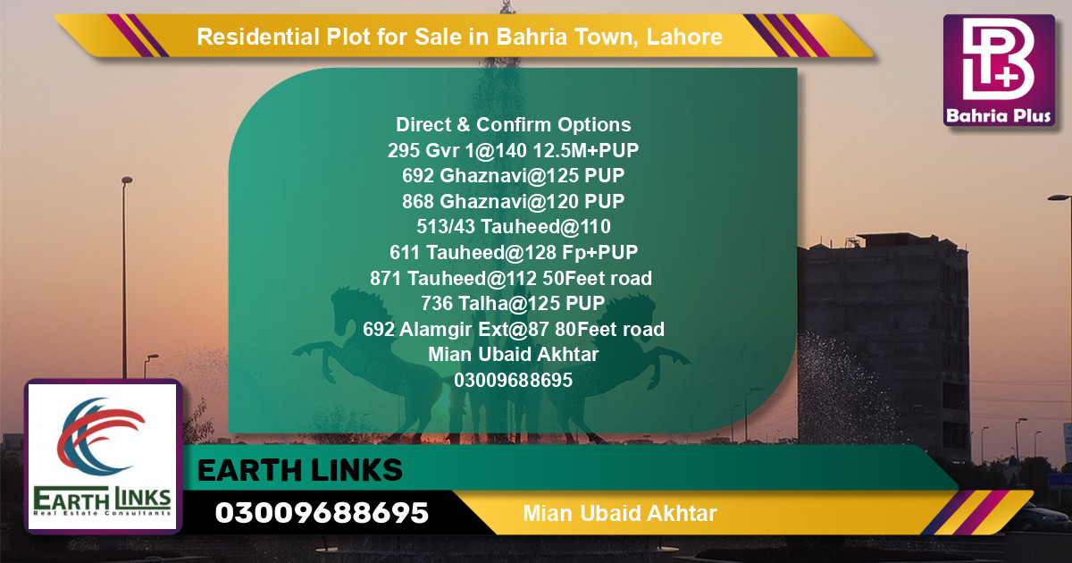 Residential Plot for Sale in Bahria Town, Lahore - (BP-139922)