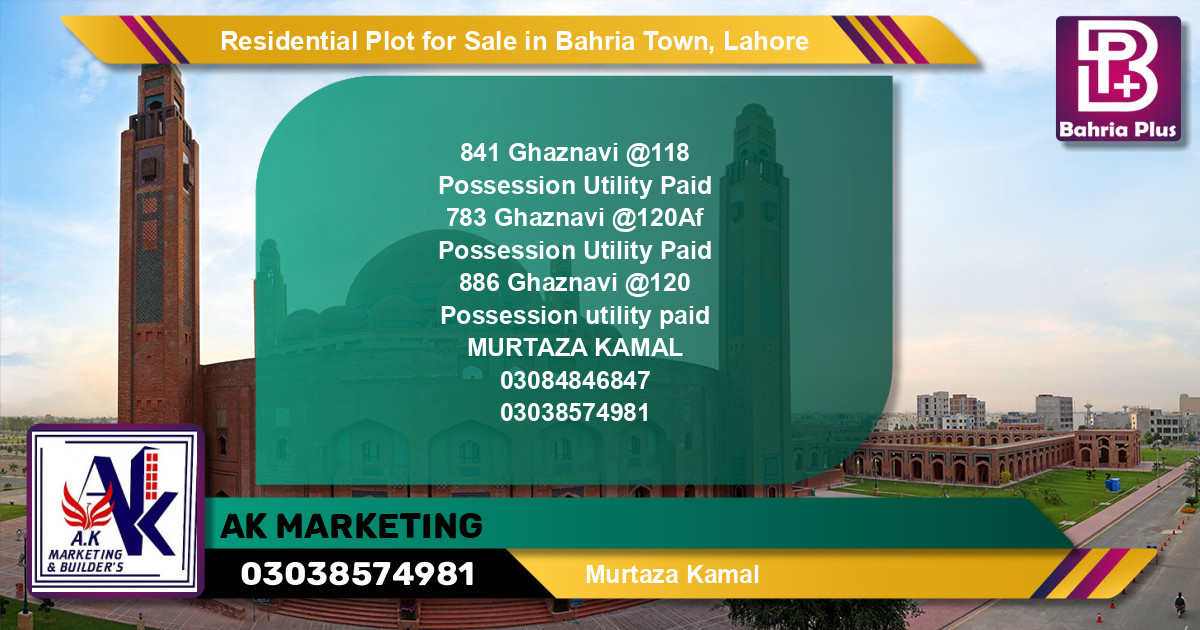 Residential Plot for Sale in Bahria Town, Lahore - (BP-139937)