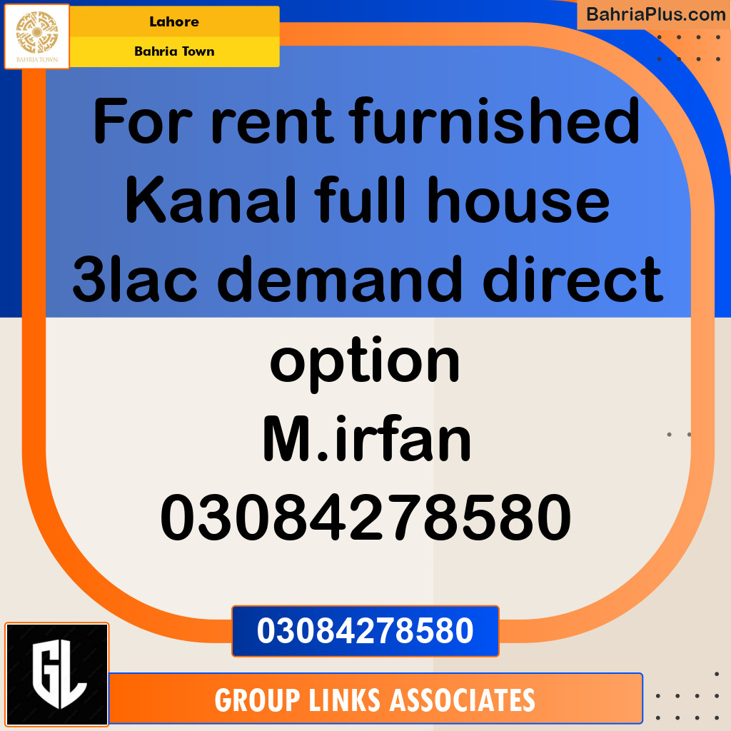 Residential House for Rent in Bahria Town, Lahore - (BP-139974)