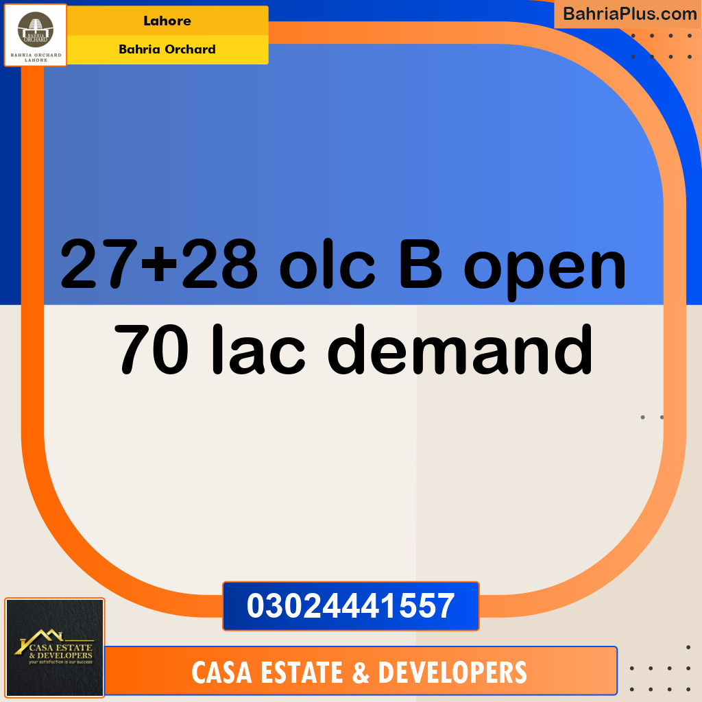 Residential Plot for Sale in Bahria Orchard, Lahore - (BP-139987)