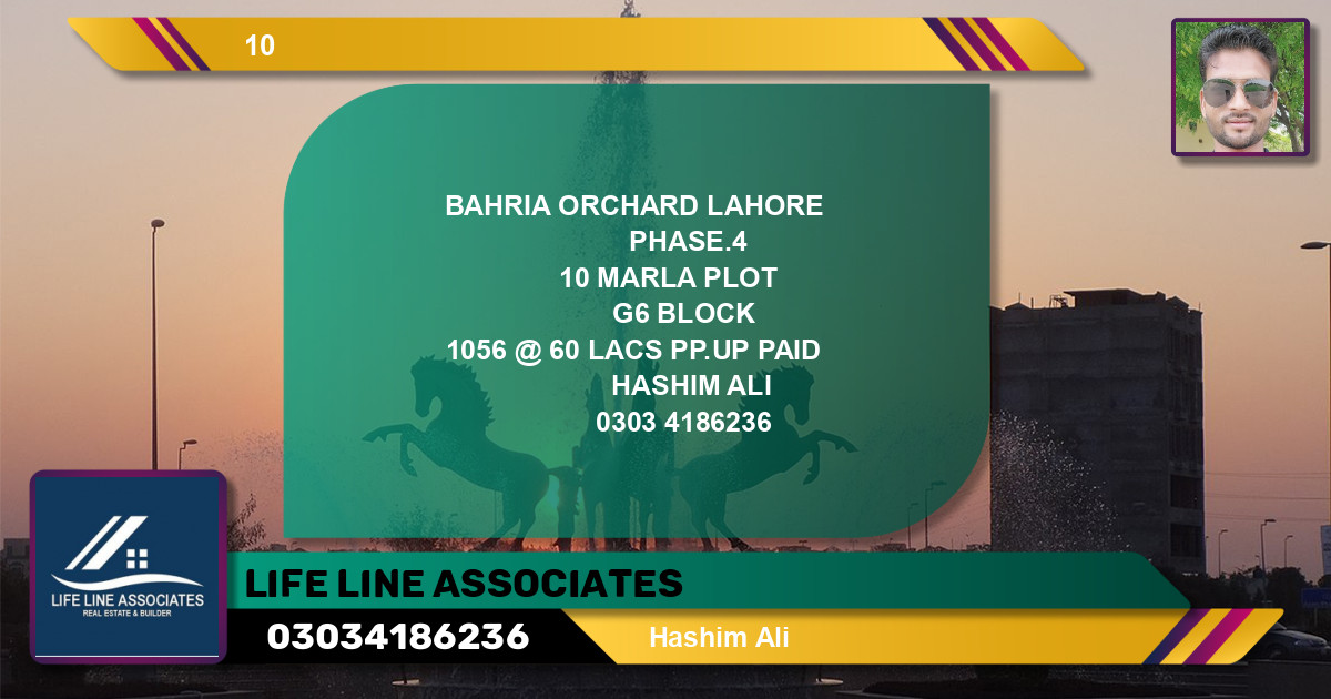 Residential Plot for Sale in Phase 4 - G6 Block -  Bahria Orchard, Lahore - (BP-139992)
