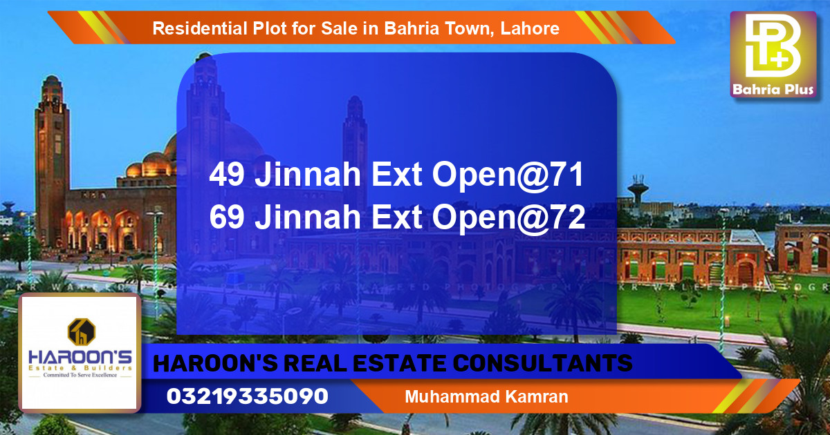 Residential Plot for Sale in Bahria Town, Lahore - (BP-140011)