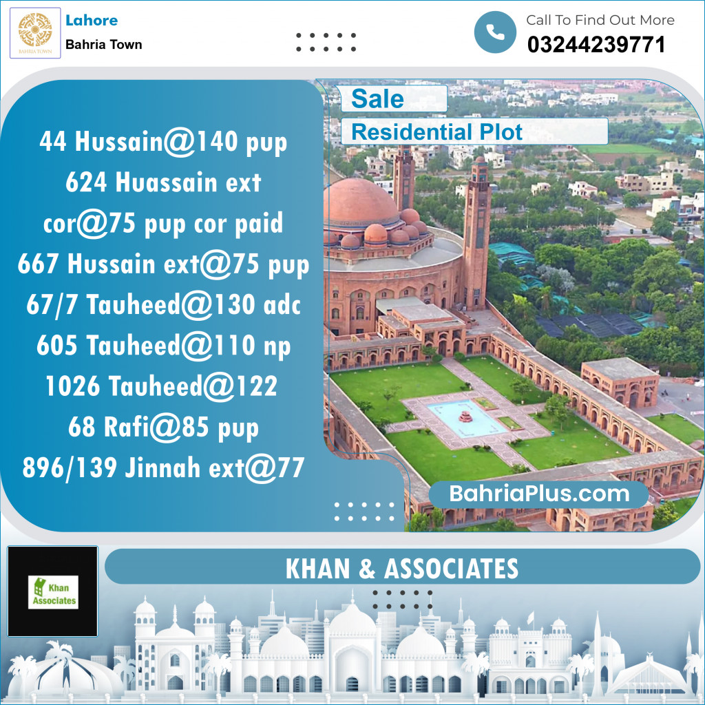 Residential Plot for Sale in Bahria Town, Lahore - (BP-140017)