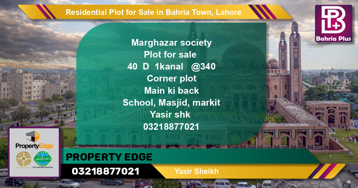Residential Plot for Sale in Bahria Town, Lahore - (BP-140024)