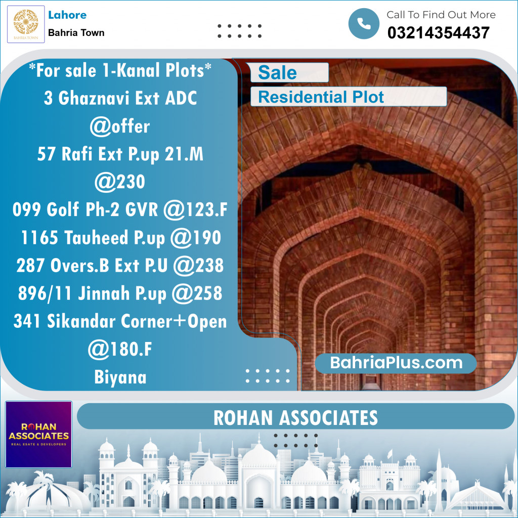 Residential Plot for Sale in Bahria Town, Lahore - (BP-140062)