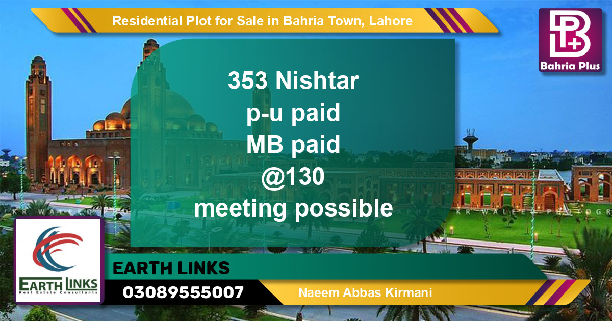 Residential Plot for Sale in Bahria Town, Lahore - (BP-140067)