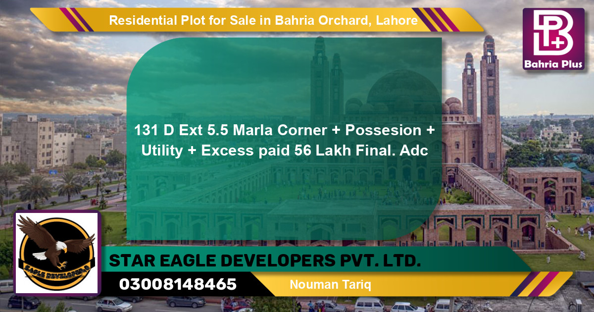 Residential Plot for Sale in Bahria Orchard, Lahore - (BP-140119)