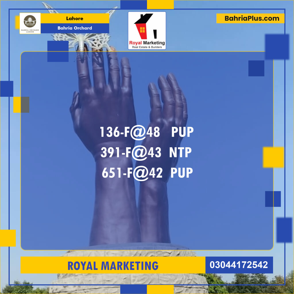 Residential Plot for Sale in Bahria Orchard, Lahore - (BP-140122)