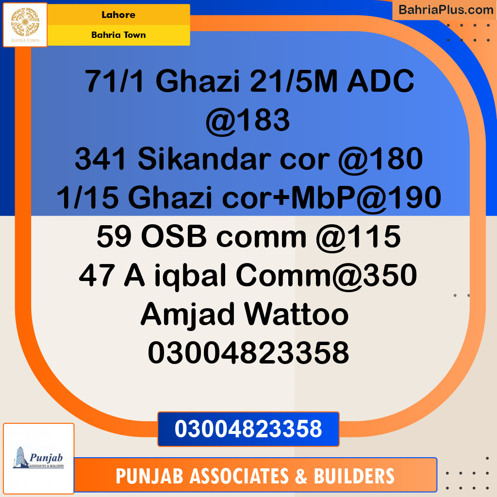 Residential Plot for Sale in Sector F - Ghazi Block -  Bahria Town, Lahore - (BP-140130)