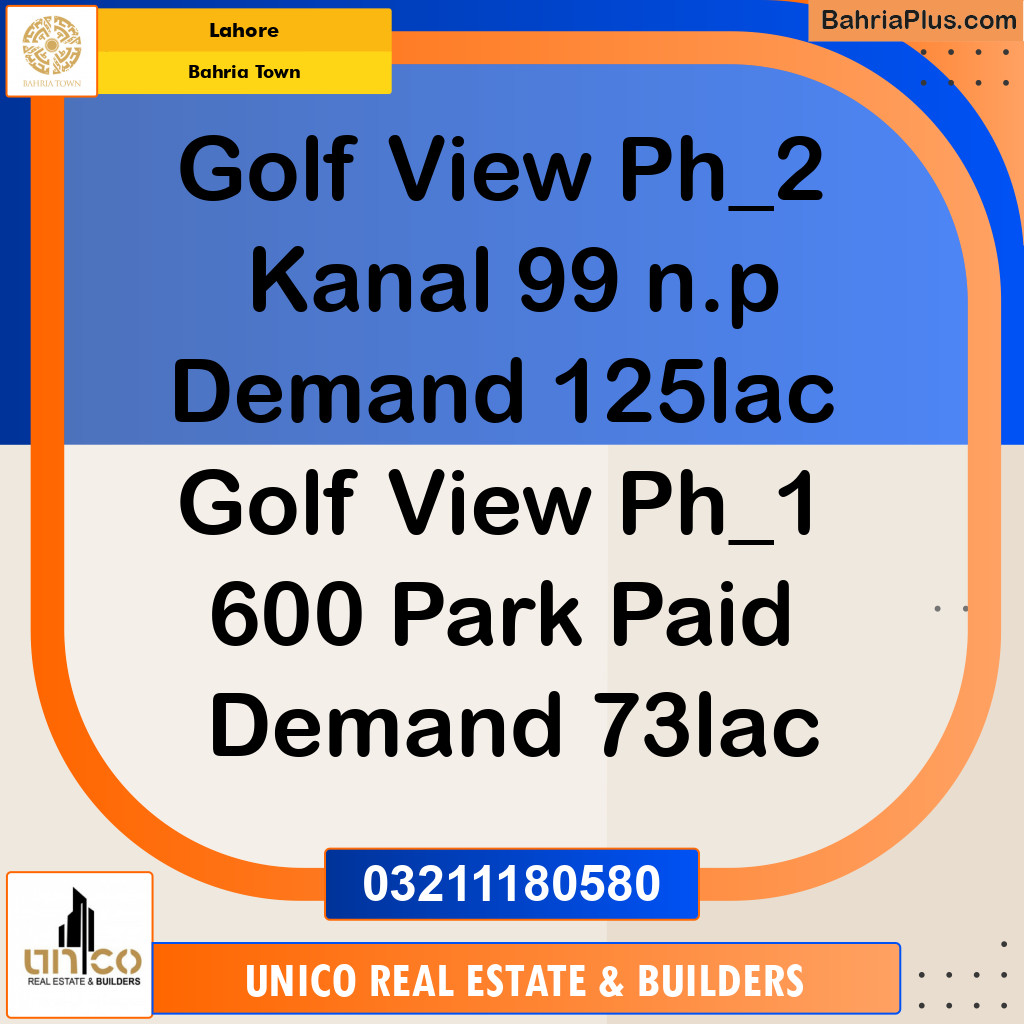 Residential Plot for Sale in Bahria Town, Lahore - (BP-140141)