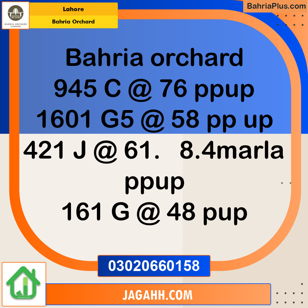 Residential Plot for Sale in Bahria Orchard, Lahore - (BP-140195)