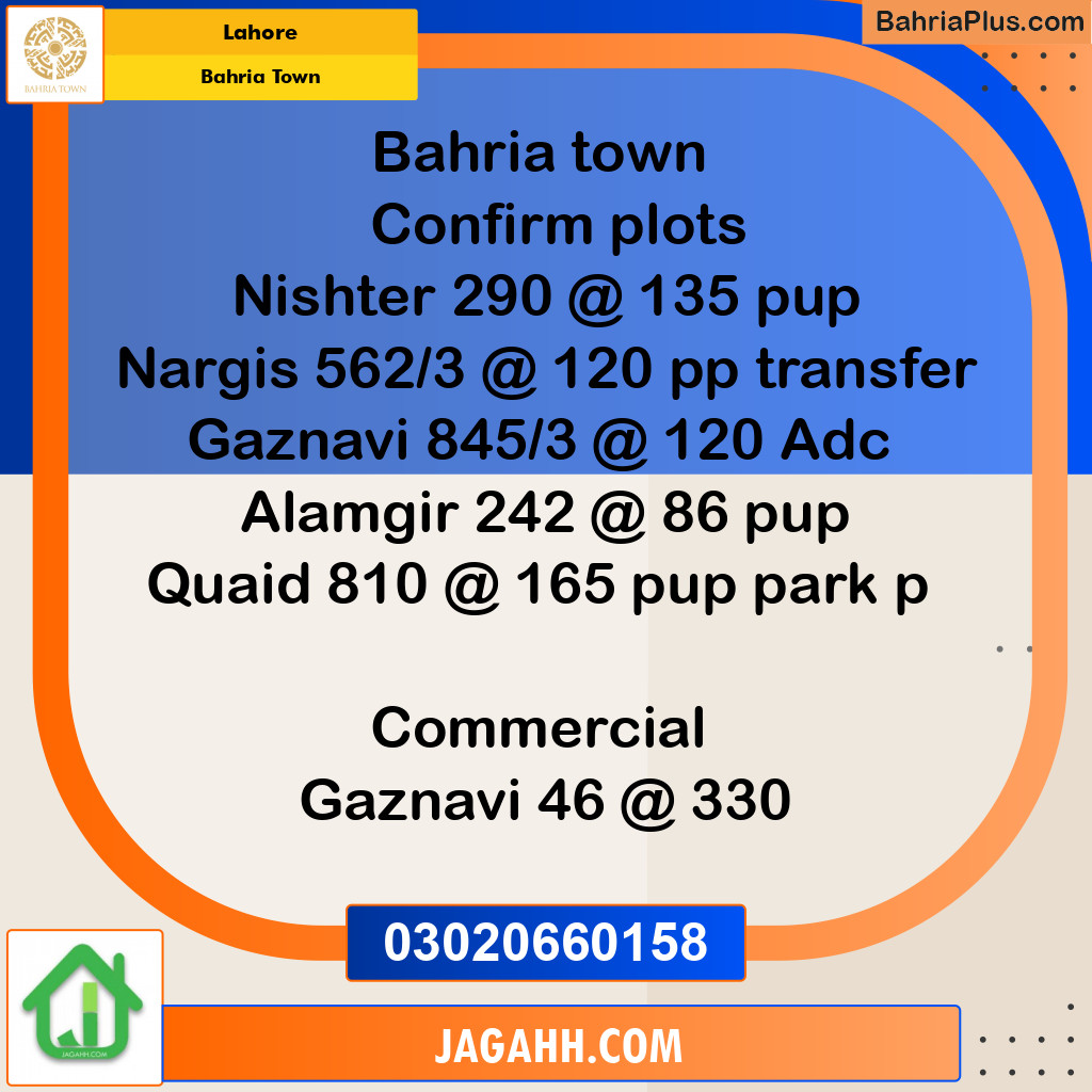 Residential Plot for Sale in Sector E - Nishtar Block -  Bahria Town, Lahore - (BP-140196)