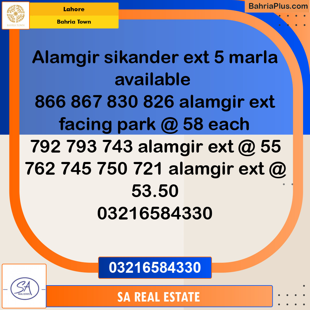 Residential Plot for Sale in Bahria Town, Lahore - (BP-140229)
