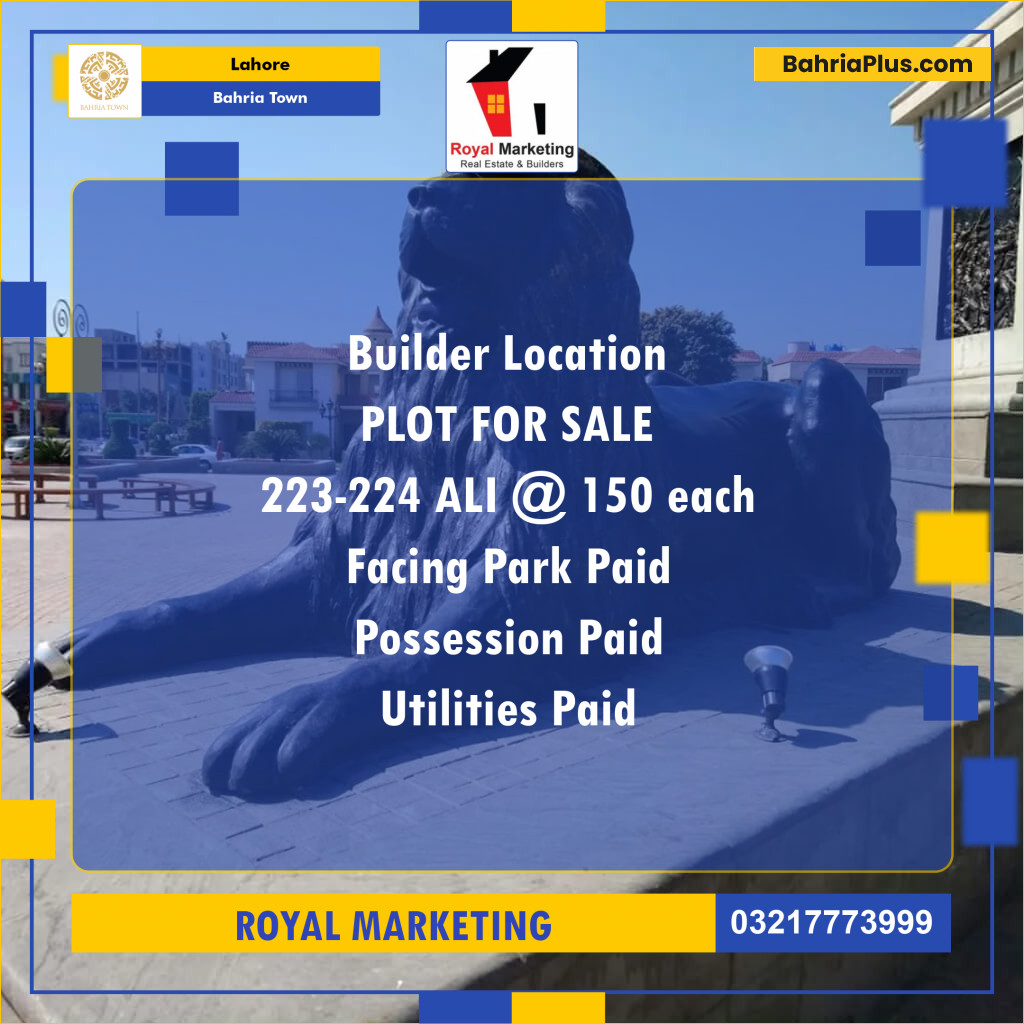 Residential Plot for Sale in Bahria Town, Lahore - (BP-140254)
