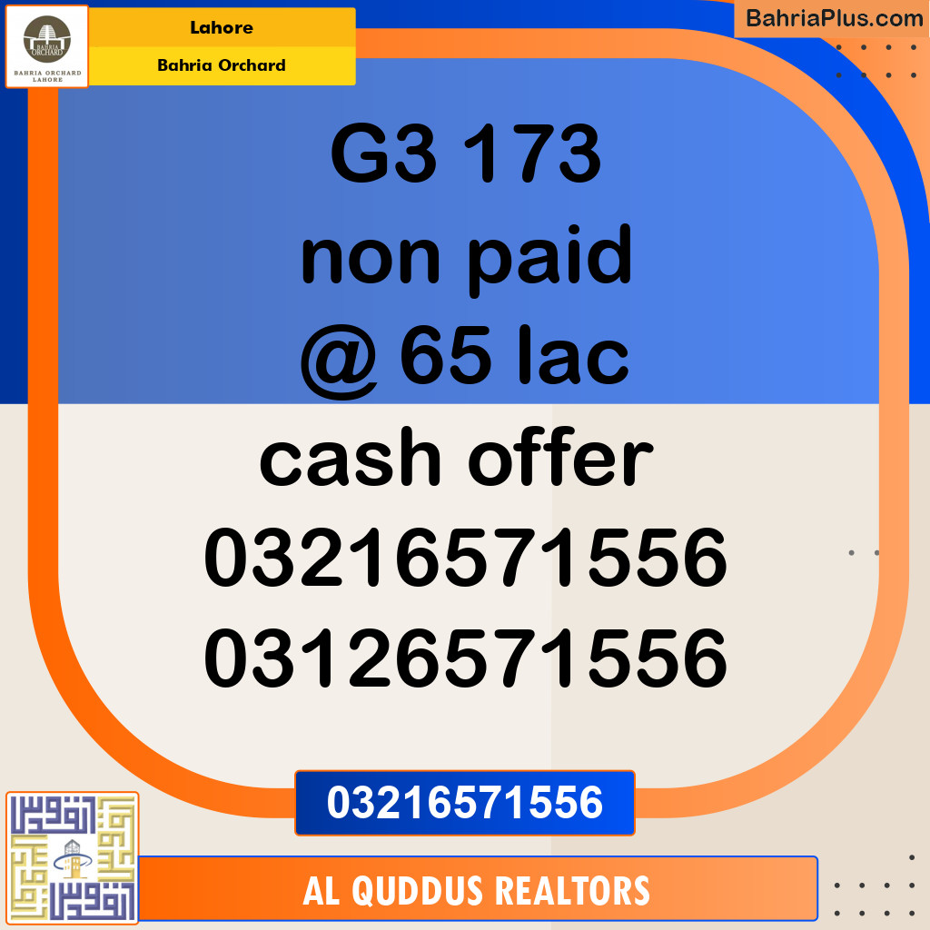 Residential Plot for Sale in Bahria Orchard, Lahore - (BP-140317)