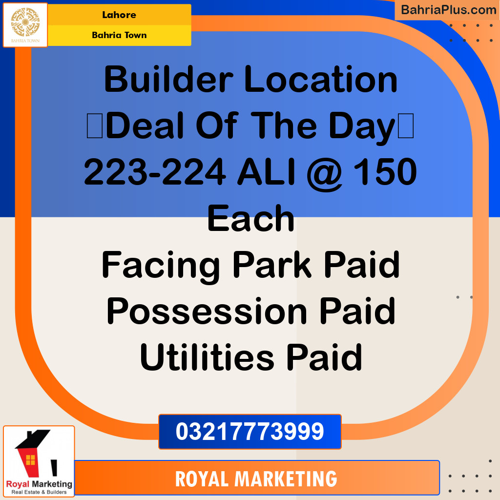 Residential Plot for Sale in Bahria Town, Lahore - (BP-140353)