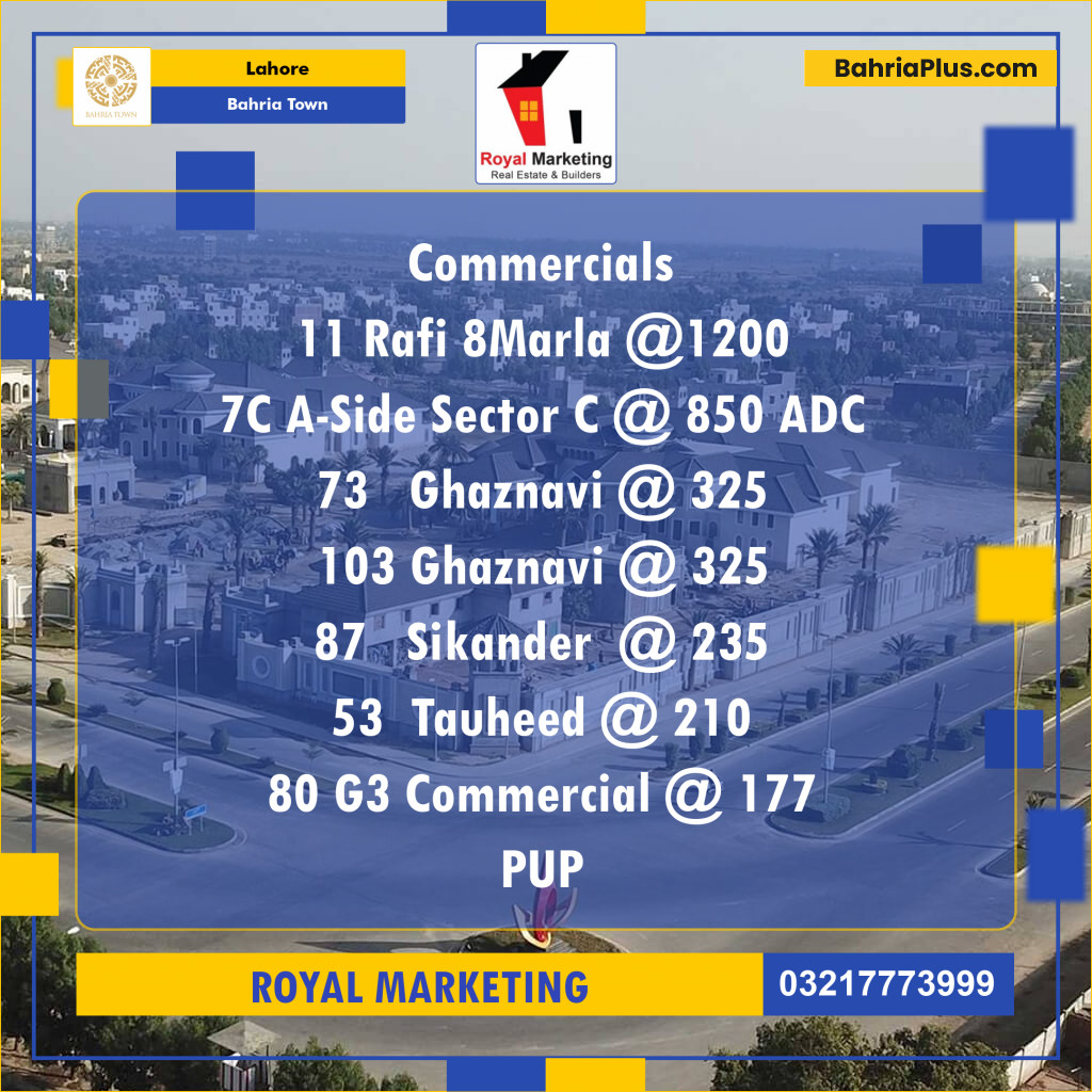 Commercial Plot for Sale in Bahria Town, Lahore - (BP-140356)