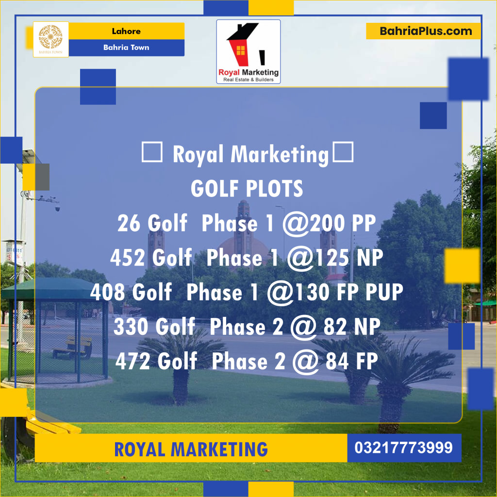 Residential Plot for Sale in Bahria Town, Lahore - (BP-140357)