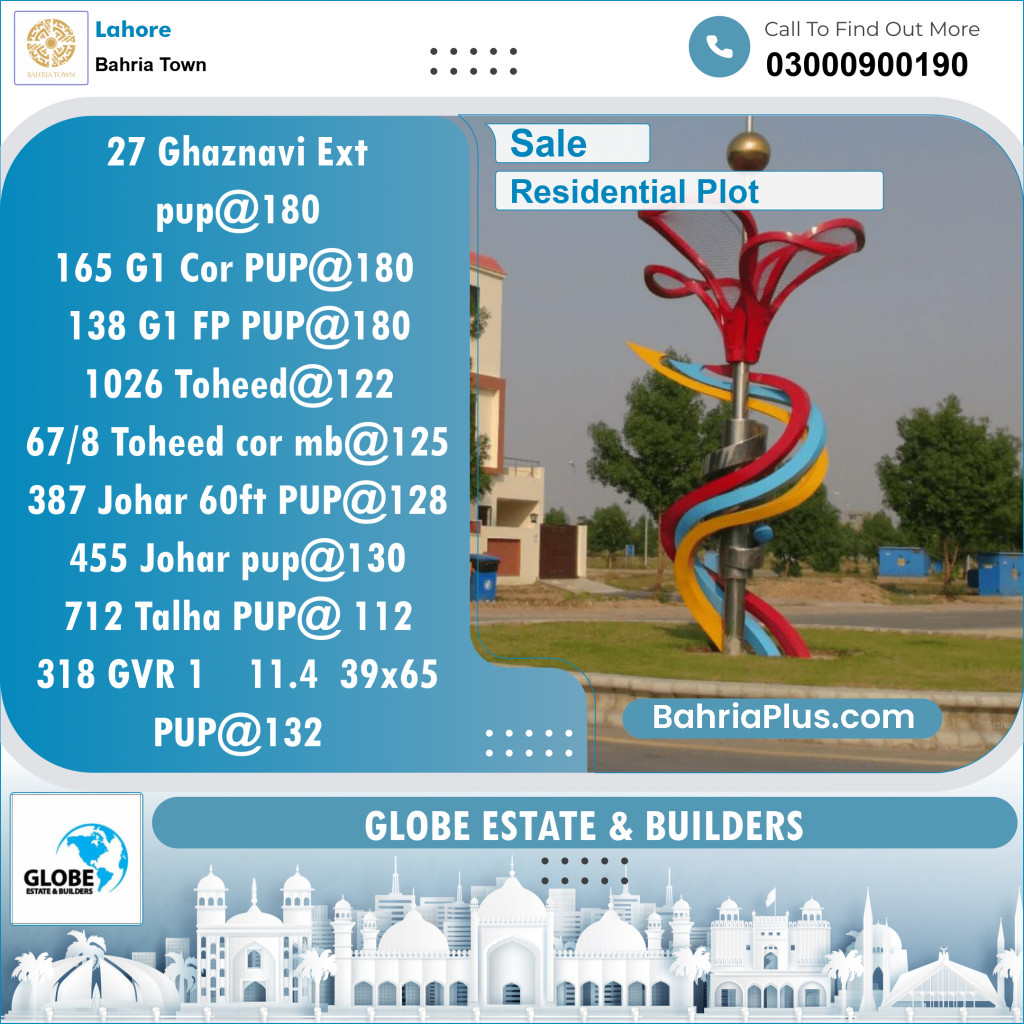 Residential Plot for Sale in Bahria Town, Lahore - (BP-140372)