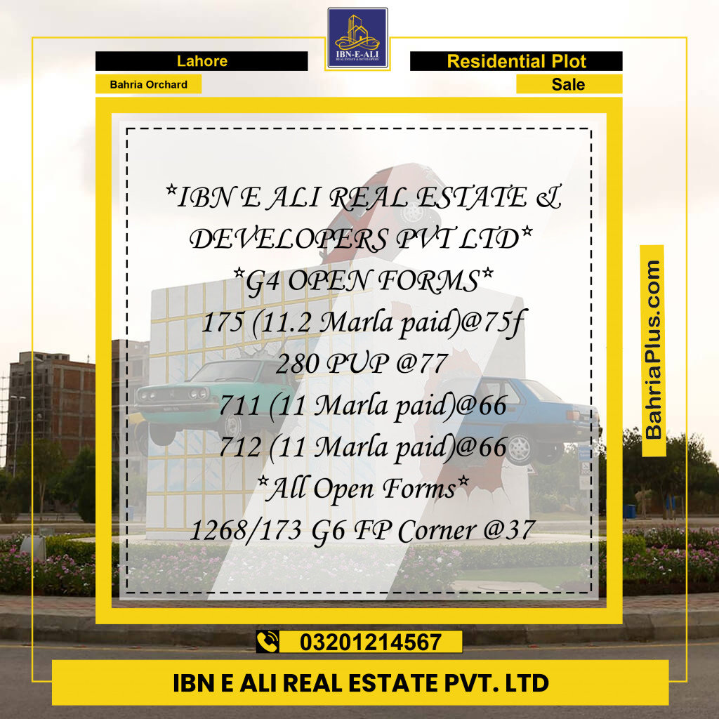 Residential Plot for Sale in Bahria Orchard, Lahore - (BP-140373)