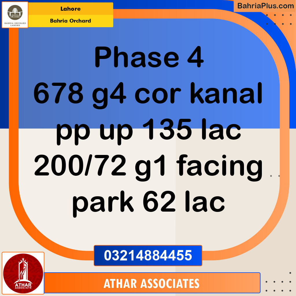 Residential Plot for Sale in Bahria Orchard, Lahore - (BP-140405)