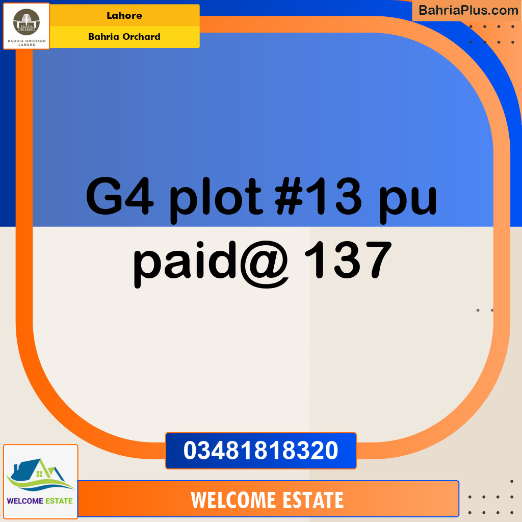 Residential Plot for Sale in Bahria Orchard, Lahore - (BP-140406)